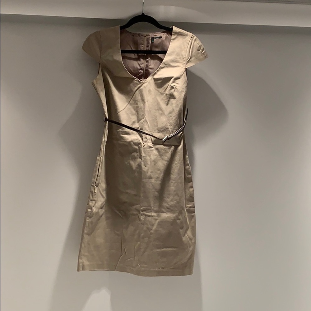 Benetton khaki dress with belt